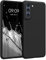 kwmobile Hülle kompatibel mit Samsung Galaxy S21 FE Hülle - weiches TPU Silikon Case - Cover geeignet für kabelloses Laden - Schwarz matt