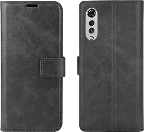 Kezaizhe Klapphülle für LG Velvet Hüllen PU Leder Wallet Schutzhülle Schutz Mobiltelefon Flip Back Cover für Velvet LG Velvet 5G 4G LTE Tasche Handy Zubehör (Black)