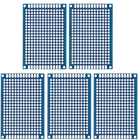 sourcing map 5er Pack PCB Leiterplatte Beidseitig Schaltung für DIY Löten 40mmx60mm Blau