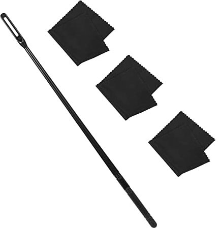 Kit de Limpieza Flauta, 3 Piezas Paño de Limpieza Flauta 1 Pieza Varilla Limpieza Flauta Limpiador de Flautas para Fácil Pulido Cuidado Interior (Negro)