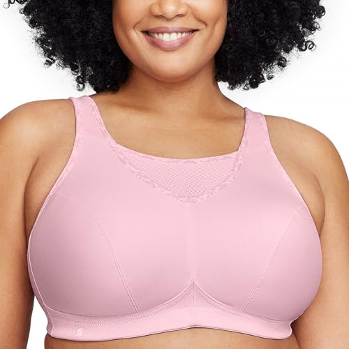 Glamorise Große Größen Plusgröße Bustier Sport-BH mit bestem Halt ohne Bügel Nr. 1066, Perfekt Pink, 105E