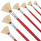 Prasacco 7 Pieces Fan Brush Set for Painting, Artist Long Handle Bristle Brushes for Oil Acrylic Watercolor Paint