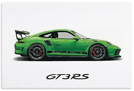 Auto-Poster 911 GT3RS, Rennwagen-Wandkunst, Vintage-Auto-Poster für Männer, Auto-Kunstdrucke, 911 Leinwand, gerahmt, ungerahmt, 60 x 40 cm