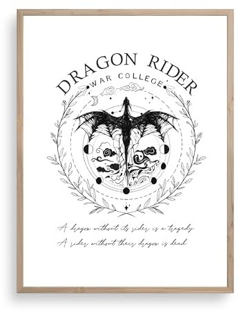 TwoDays 4th Wing Bookish Merch Raumdekoration, inspiriert von Ride or Die inspirierte Wandkunst für Fans, War-College-Drachen-Drucke, Fantasy-Buch, Merchandise-Poster, 30,5 x 40,6 cm, ungerahmt
