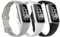 Astorgos 3 Stück Schlankes Armband Kompatibel mit Fitbit Charge 6/Charge 5 für Damen Herren, Dünnes TPE Ersatzarmband Schmales Uhrenarmband, Schwarz/Rock Grau/Weiß