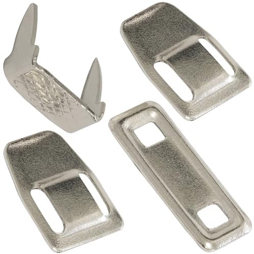 AERZETIX - C71151 - Set di 10 ganci (40 pezzi) per pantaloni classici gonne tuniche - in acciaio - colore argento - merceria cucito abbigliamento artigianato ferramenta