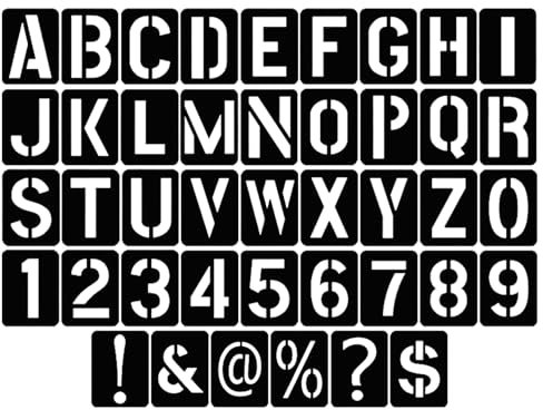 42 Pcs Letter Stencils Letters Large Alphabet Number Calligraphy Template Custom Stencil Plastic Set for Crafts Reusable Painting Spray Paint Walls Airbrush Lettering Writing DIY Chalkboard Floor