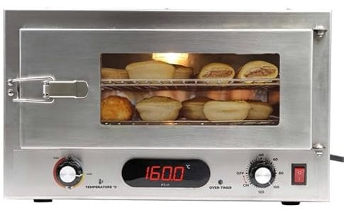 DWD® 12V Luxury Travel Oven 130W Stainless Steel 304 Grade With Anderson Plug & Car Adaptor, 19L Timer, Digital Thermometer, Double Glazed Door, Light, Clasp, Shelves & Mounting Brackets