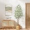 Alupssuc 6FT Faux Olive Tree with White Pot, Fake Olive Tree with Natural Wood Trunk & Lifelike Fruits, Perfect for Modern Home Office Living Room Floor Decor