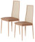 HNOUER Esszimmerstuhl 2er Set, Moderner Küchenstuhl, Esszimmerstuhl mit Vier Metallbeinen, aus Kunstleder, Polsterstuhl mit Rattan-Rückenlehne, Hohe Rückenlehne, geeignet für Esszimmer (Beige)