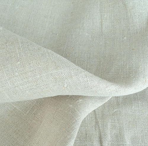 TOLKO 50cm Leinenstoff Meterware als Rohware | nicht gefärbt oder gewaschen natur | Leinentuch für Kleider Hose Rock Bluse Hemd Vorhänge Gardinen Kissen Bettwäsche | Stoffe zum Nähen Meterware