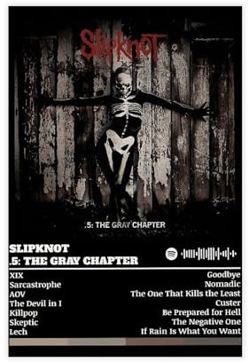 SHGJE Slipknot Drucker, graues Kapitol-Album-Cover, Poster, Leinwandposter, ungerahmt, 50 x 75 cm