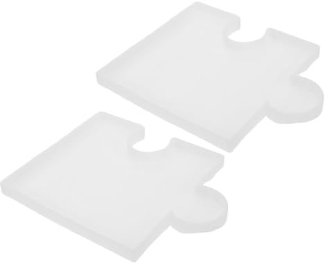 HAPINARY Lot de 2 Moules en Silicone pour sous-Verres de Puzzle, Résistant la Chaleur Bords Lisses, pour Tables de Café et Bureaux