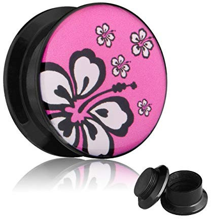 Treuheld Picture Plug - Gewinde - Hibiskus 10 mm