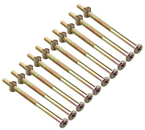HALJIA 10 Stück M6 x 120 mm Bett-Schrauben Möbel Gitterbett mit Schlitzmutter Kinderbett/Möbel