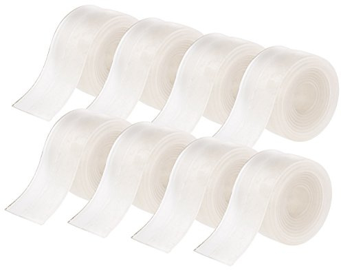 infactory Zugluftstopper Glastür: 8er-Set transparente Zugluft-Stopper, selbstklebend, 100 x 2,8 cm (Zugluft Stopper für Fenster, transparenter Zugluftstopper, Tape)