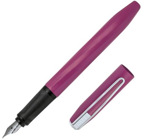 ONLINE Füller Slope, Patronen-Füller mit Iridiumfeder Strichstärke M, für Standard-Tintenpatronen, ergonomisches Griffstück, Füller für Rechtshänder, für Schule und Büro, Farbe Wild Berry