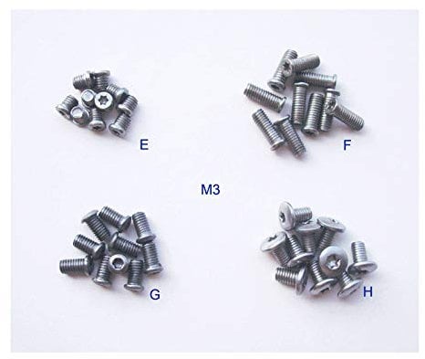 MYIW Viti a Manico Tascabile, Chiusure di coltelli Pieghevoli, perni a Perno, Confezione di Acciaio Inox di 40 Pezzi (M3)