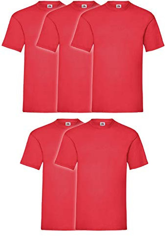 Fruit of the Loom Men's T-Shirt (Pack of 5), red, XL