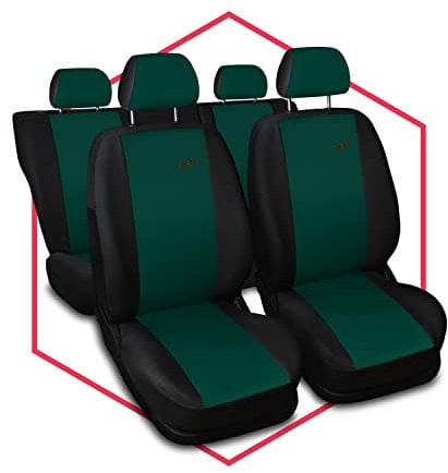 Saferide 3er Set Autositzbezüge PKW universal | Auto Sitzbezüge Polyester Grün für Airbag geeignet | für Vordersitze und Rückbank | 1+1 Autositze vorne und 1 Sitzbank hinten teilbar 2 Reißverschlüsse