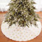 BAKAJI Tappeto Gonna Copertura per Base Albero di Natale Diametro 78cm in Morbido Tessuto Peluche Bianco Effetto Neve Innevato con Decorazione Fiocchi di Neve Addobbi Natalizi (Gold)