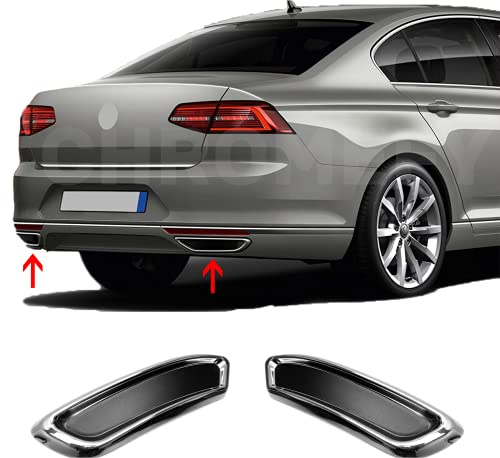 Auspuffblende für Passat B8 Limousine 2015-2020, Edelstahl, Chrom, 2 Stück