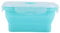 Pink Silicone Lunch Box - 1200ml/17.5Oz, Stackable, Foldable, Girls' Food Storage Container for School, Work, Travel