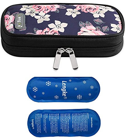 Vianber ONEGenug Insulin Travel Cooling Bag,Diabetes Medical Cool Bag Isothermal Insulin Bag with 2 Ice Packs for Medication Cooler (Blume)
