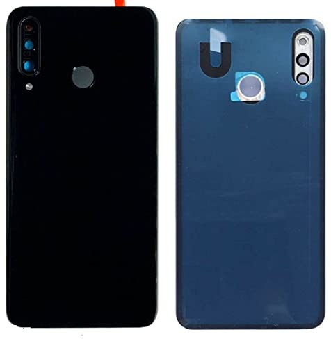 Stück N.1 Akkudeckel + 1 doppelseitiges Klebeband + 1 Linse kompatibel für Huawei P30 LITE / 24MPX MAR-LX1M LX2J LX1B N.1 Glas Rückseite Cover + Kleber + Linse mit Rahmen (schwarz)