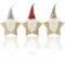 com-four® 3X Holz-Aufsteller für Weihnachten - Filz-Wichtel in Sternform aus Holz zum Hinstellen - Deko Holzfiguren Zierschmuck (Sterne - goldfarben/silberfarben/rot)