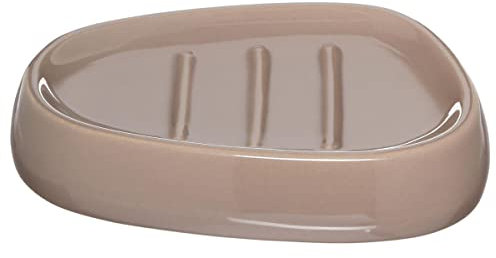 Porte-Savon en Céramique pour Salle de Bain, Douche, WC, Cuisine, Buanderie, 12 x 10 x 2 cm (Marron)