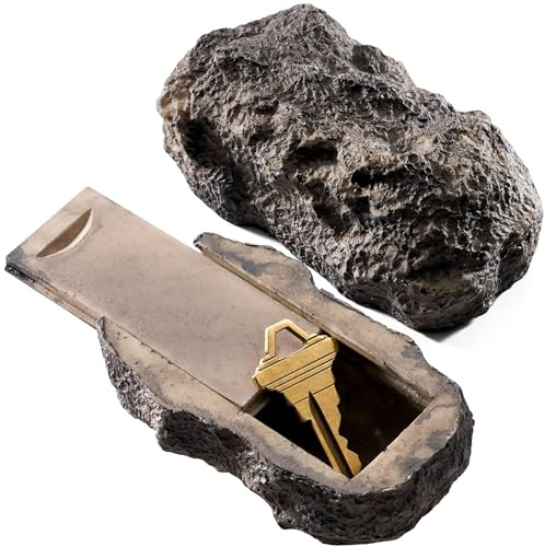 Hide a Key Outside Fake Rock - Looks & Feels like Real Stone - Safe for Outdoor Garden or Yard, Spare Key Storage, Weatherproof Key Holder, Blends with Landscaping by Rampro