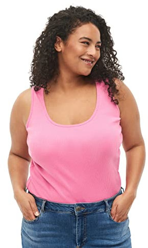 Zizzi Große Größen Damen 2er-Pack Baumwolltops Gr 46-48 Wild Orchid/Navy