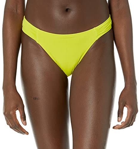 Amazon Essentials Costume con Slip Bikini con Fascia Laterale Donna, Verde Lime, 46