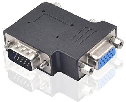 Duttek VGA Adapter,90 Degree Right Angle VGA Male to Female, 15 Pin VGA Adapter Connector for Monitors,Projectors,TV Connector