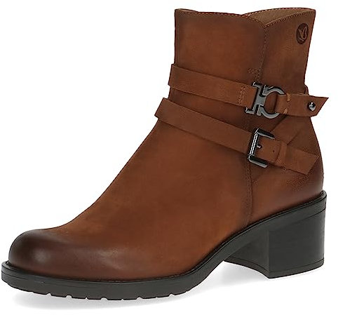 CAPRICE 9-25323-41, Botines planos con cordones para Mujer, Marrón (Cognac Nubuc), 37 EU