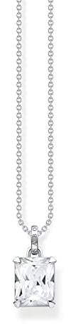 THOMAS SABO Sterling Silver Necklace white stone Recycled 925 silver, Women, KE1964-051-14-L45V