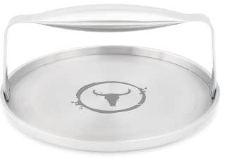 MOESTA-BBQ 19505 Burgerpresse Simple, aus Edelstahl, Burgersmasher | Ø 18 cm Patty-Maker fürs BBQ-Grillen, spülmaschinenfest und hitzebeständig, ergonomischer Griff, Gewicht 980 g