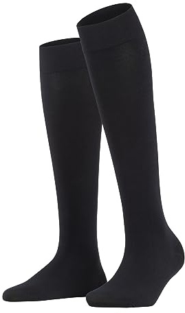 FALKE Damen Kniestrümpfe Fine Softness 50 DEN W Kh halb-blickdicht lang einfarbig 1 Paar, Schwarz Black 3000, 39-42