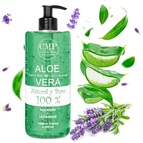 Gel Aloe Vera Lavande Action Rafraîchissante, Hydratante et Apaisante | Lotion Après-Soleil Revitalisante | Anti-Âge et Réparatrice 500 ml