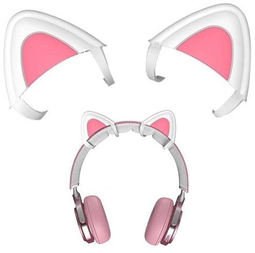 Wudaizhi Cute Cat Ears Headphone Attachment, Funny Gaming Headset Decor, Lovely Attachable Accessory for Headphones