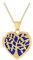 CARISSIMA Women's 9ct Yellow Gold 19mm x 23.5mm Tree Of Life Heart Blue Locket Pendant on 9ct Yellow Gold Curb Chain 46cm/18