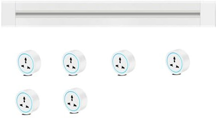 Enchufe de riel deslizante extraíble para aparador de cocina, enchufe de riel eléctrico para el hogar montado en superficie, multifunción,White-100CM