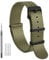 WOCCI 20mm Militär Nylon Uhrenarmband, Einteiliges Nylon Armband für Damen und Herren, Schwarze Schnalle (Armeegrün)