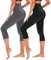 TNNZEET 3/4 Leggings Damen Capri Leggins für Sport, 7/8 Sporthose High Waist Caprihose Große Größen Sportleggings für Gym(Schwarz/Dunkelgrau,S-M)
