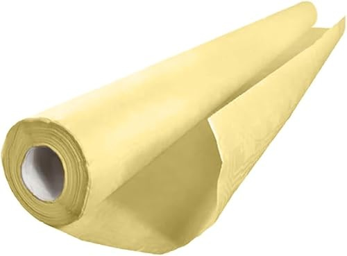 Tezraftaar® Paper Banquet Roll 25m x 1.14m Yellow Disposable Banqueting Roll Table Cover Clothes for Christmas Catering Supply Wedding Birthday