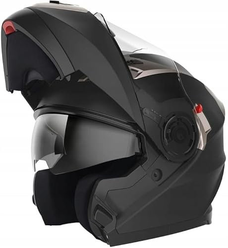 Motorradhelm Horn H925 Klapphelm schwarz mat ECE22-06 (XL (61 - 62cm))