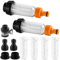 Wasserfilter Gartenschlauch, 2 Stück 3/4 Zoll Wasser Vorfilter Wasserfilter Set mit 4 Filtereinsatz & 5 Schnelladapter für Hochdruckreiniger Wohnmobil Gartenpumpe