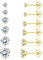 Diamday 6 Paires Boucles d'Oreilles pour Femmes Hommes Acier Chirurgical Piercing Oreille Hypoallergénique Clou d'Oreille 5A Zircone Cubique Helix Cartilage Tragus Piercing Boucles d'Oreilles