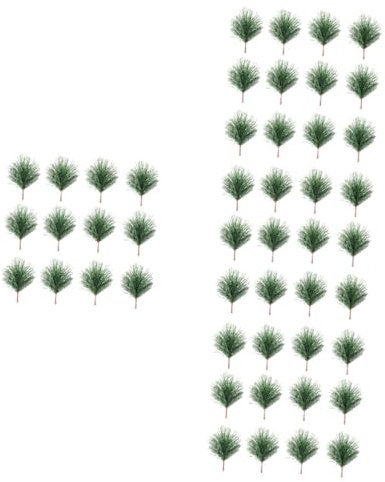 RORPOIR 4 Sets Künstliche Kiefernblätter Tannenzweige für Weihnachtskränze Grüne Blätter Dekorationen für Weihnachtshandwerk Stück * 4